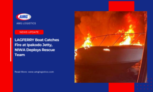 LAGFERRY Boat Catches Fire at Ipakodo Jetty, NIWA Deploys Rescue Team