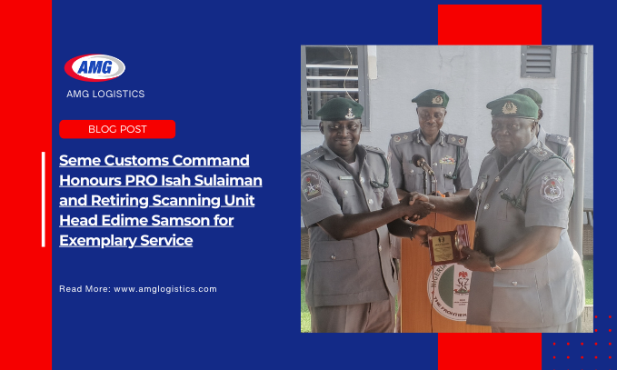 Seme Customs Command Honours PRO Isah Sulaiman and Retiring Scanning Unit Head Edime Samson for Exemplary Service